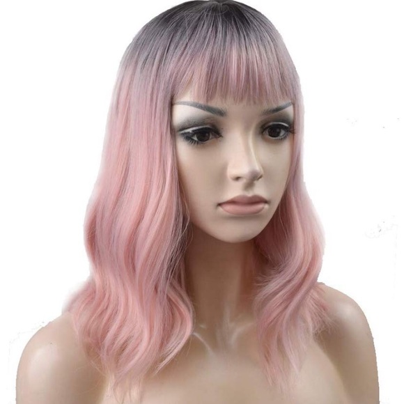 ?ILLIANA  14” Pink with dark roots BANG Wig *NWT*